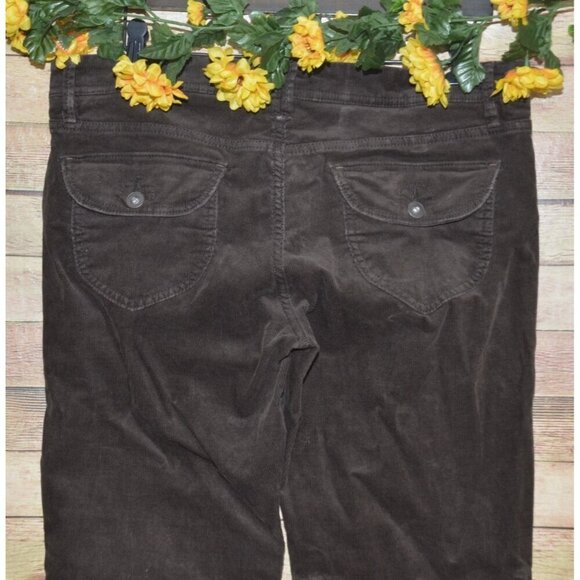 Old Navy Ladies Brown Mid-Rise Corduroy Wide Leg Pants Size 10 Stretch Casual - Picture 5 of 9